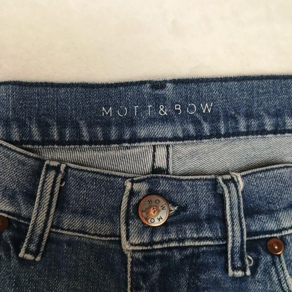 Mott & Bow Jeans Mens 31x30 Blue Slim Warren Light Distressed Stretch 5 Pocket